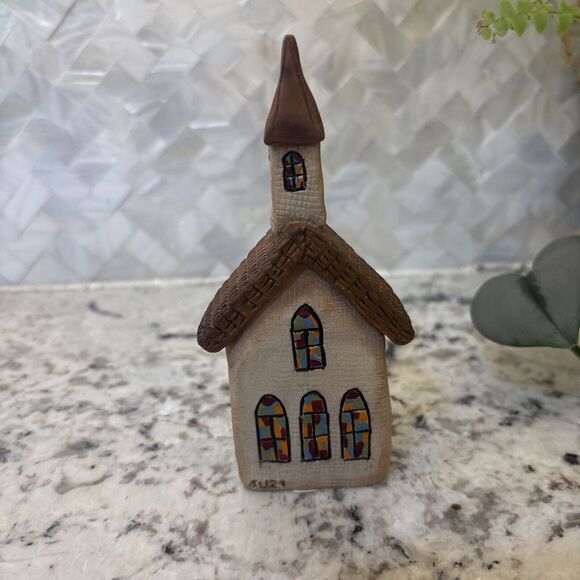 Vintage 1998 Blossom Bucket Suzi Skoglund Church Stain Glass Windows Signed Suzi - Picture 3 of 9